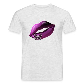 Glossy Purple Kiss - Men's T-Shirt - heather grey - Front - AI Model Male 178 dark (178cm)
