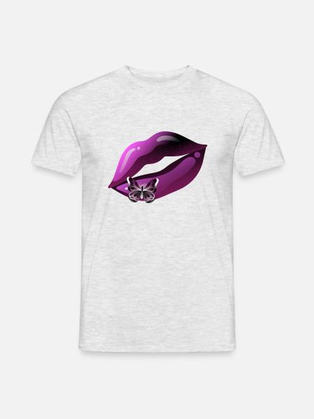 Glossy Purple Kiss - T-shirt homme - gris chiné