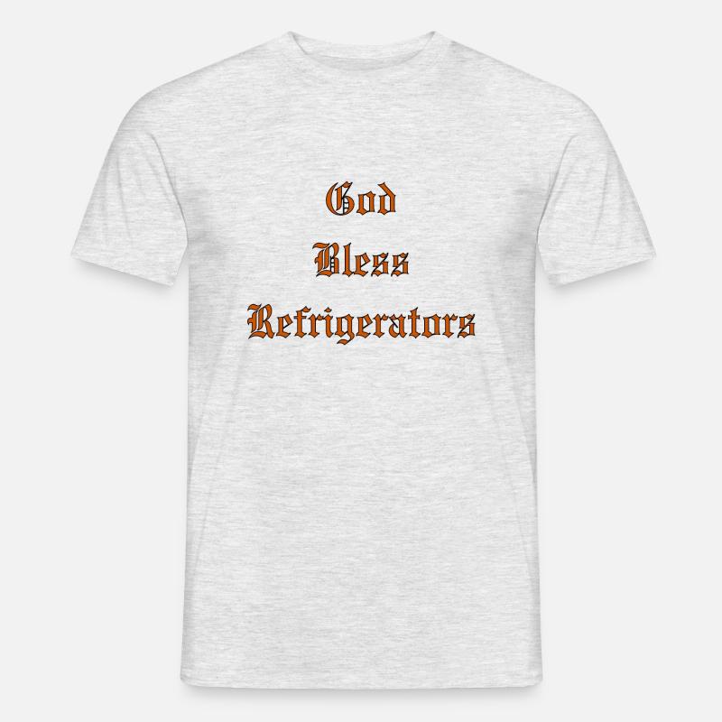GodBlessRefrigerators - Männer T-Shirt - Grau meliert