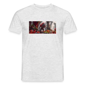 rise of mutant monster – symbiot of a bull, a bear - Men's T-Shirt - heather grey - Front - AI Model Male 178 dark (178cm)