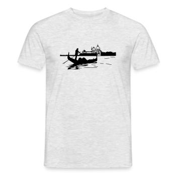 Venice Gondola Ride - Elegant Silhouette Art - Men's T-Shirt - heather grey - Front - AI Model Male 178 dark (178cm)