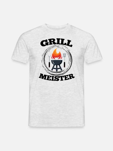 Grillmeister - Männer T-Shirt - Grau meliert