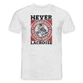 Never Underestimate An Old Man Who Plays Lacrosse - Men's T-Shirt - heather grey - Front - AI Model Male 178 dark (178cm)