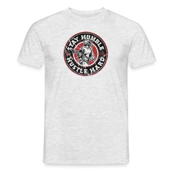 Stay Humble Hustle Hard Intercrosse Lax Player - T-shirt homme - gris chiné - Devant - AI Model Male 178 dark (178cm)