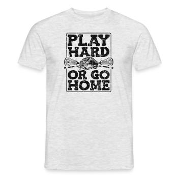 Jouez dur ou rentrez chez vous Joueur laxiste Polocrosse - T-shirt homme - gris chiné - Devant - AI Model Male 178 dark (178cm)