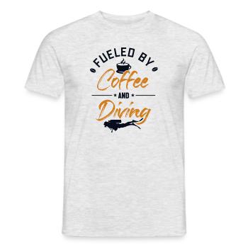 Fueled by Coffee and Diving Diving Mask Scuba - Men's T-Shirt - heather grey - Front - AI Model Male 178 dark (178cm)