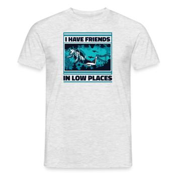 I Have Friends In Low Places Taucherflossen - Männer T-Shirt - Grau meliert - Vorne - AI Model Male 178 dark (178cm)