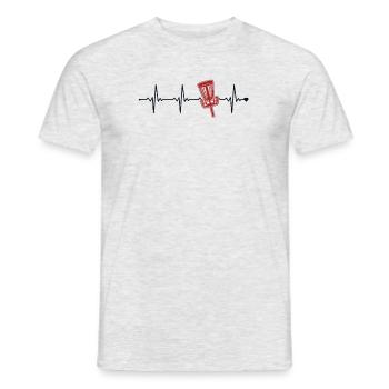 Disc Golf Heartbeat Frisbee Golf Basket Disc - Men's T-Shirt - heather grey - Front - AI Model Male 178 dark (178cm)