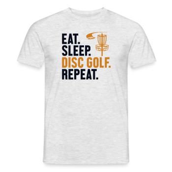 Eat Sleep Disc Golf Repeat Disc Golfer Frisbee - Männer T-Shirt - Grau meliert - Vorne - AI Model Male 178 dark (178cm)