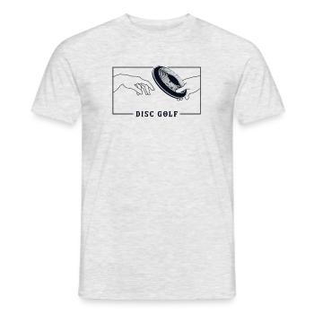 Michelangelo Creation of Adam Disc Golf Disc - Men's T-Shirt - heather grey - Front - AI Model Male 178 dark (178cm)