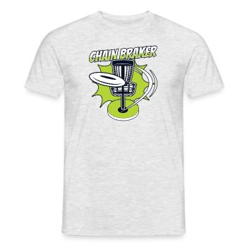 Chain Braker Basket Disc Golfer Frisbee - Men's T-Shirt - heather grey - Front - AI Model Male 178 dark (178cm)
