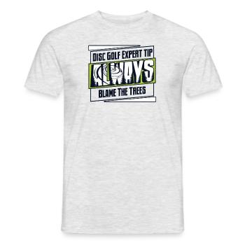 Disc Golf Expert Tip Always Blame The Trees - Men's T-Shirt - heather grey - Front - AI Model Male 178 dark (178cm)