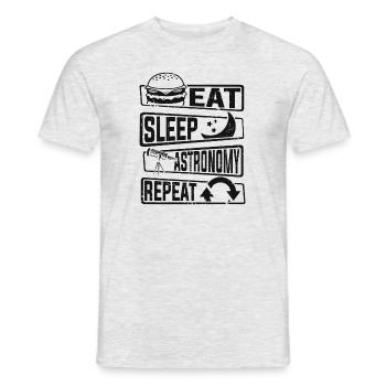 Eat Sleep Astronomy Repeat Astronomy Photographer - Men's T-Shirt - heather grey - Front - AI Model Male 178 dark (178cm)