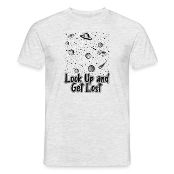 Levez les yeux et perdez-vous Astronomie Photographe Cosmologiste - T-shirt homme - gris chiné - Devant - AI Model Male 178 dark (178cm)