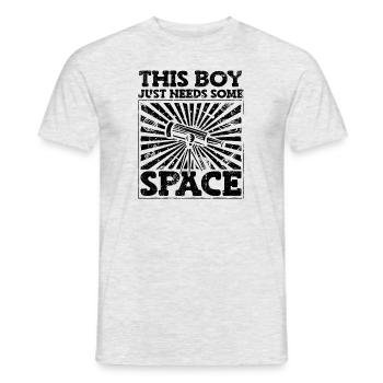 This Boy Just Need Some Space Kosmologe Astronomie - Männer T-Shirt - Grau meliert - Vorne - AI Model Male 178 dark (178cm)