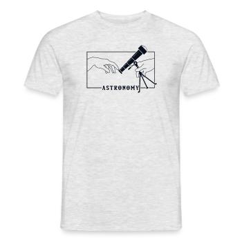 Michelangelo Creation of Adam Astronomy Cosmologist - Men's T-Shirt - heather grey - Front - AI Model Male 178 dark (178cm)