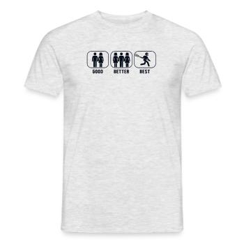 Good Better Best Lacrosse Intercrosse Lax Spieler - Männer T-Shirt - Grau meliert - Vorne - AI Model Male 178 dark (178cm)