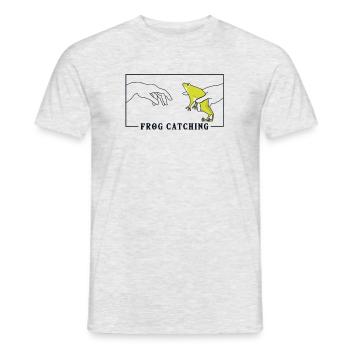 Michelangelo Création d’Adam Frog Catching - T-shirt homme - gris chiné - Devant - AI Model Male 178 dark (178cm)