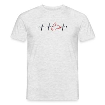 Snowmobile Heartbeat Schneemotorrad Snowmobile - Männer T-Shirt - Grau meliert - Vorne - AI Model Male 178 dark (178cm)