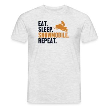 Eat Sleep Snowmobile Repeat Snowmobile Driver - Men's T-Shirt - heather grey - Front - AI Model Male 178 dark (178cm)