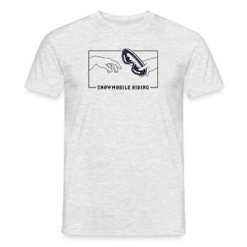 Michelangelo Creation of Adam Snowmobile Driver - Men's T-Shirt - heather grey - Front - AI Model Male 178 dark (178cm)