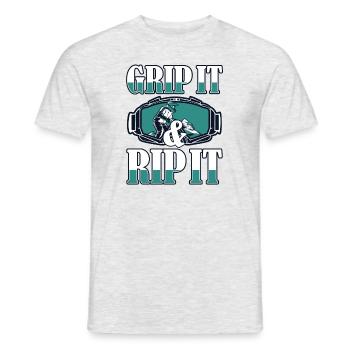 Adgrippez-le et déchirez-le Motoneige Motoneige - T-shirt homme - gris chiné - Devant - AI Model Male 178 dark (178cm)