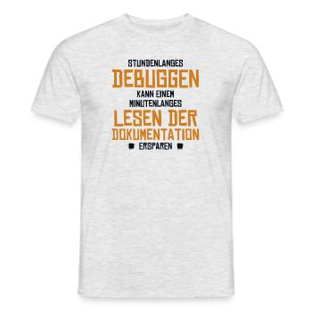 Stundenlanges Debuggen Softwareingenieur Coder - Männer T-Shirt - Grau meliert - Vorne - AI Model Male 178 dark (178cm)