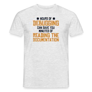 Hours Of Debugging Software Engineer Developer - Men's T-Shirt - heather grey - Front - AI Model Male 178 dark (178cm)