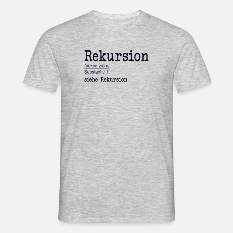 Rekursion Definition Softwareentwickler Coder - Männer T-Shirt - Grau meliert