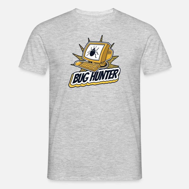 Bug Hunter Softwareingenieur Developer Coder - Männer T-Shirt - Grau meliert