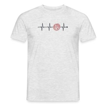 Pizza Heartbeat Pizza Four Pizza Pizza Plateau à pizza - T-shirt homme - gris chiné - Devant - AI Model Male 178 dark (178cm)