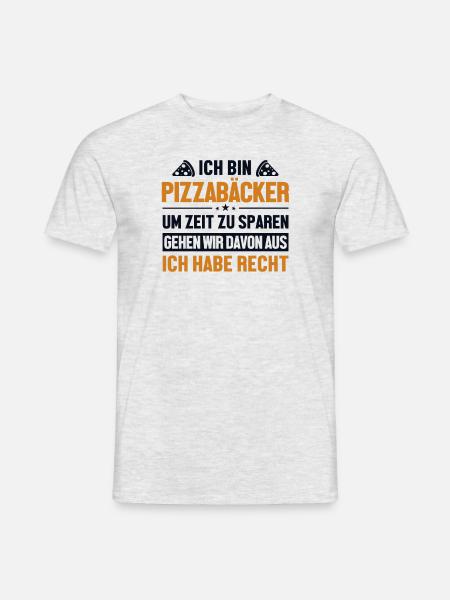 Pizzabäcker hat immer Recht Pizzaofen Pizza - Männer T-Shirt - Grau meliert