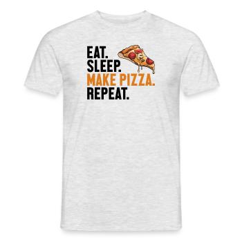 Eat Sleep Make Pizza Repeat Pizza Tray Pizza Oven - Men's T-Shirt - heather grey - Front - AI Model Male 178 dark (178cm)