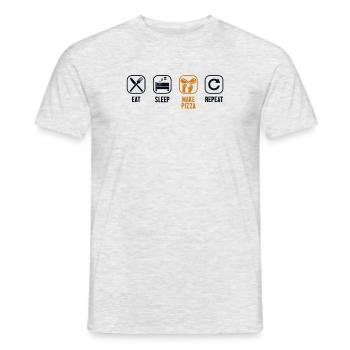Eat Sleep Make Pizza Repeat Pizza Pizzablech - Männer T-Shirt - Grau meliert - Vorne - AI Model Male 178 dark (178cm)
