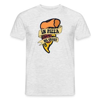 In Pizza We Crust Pizzaofen Pizza Pizzablech - Männer T-Shirt - Grau meliert - Vorne - AI Model Male 178 dark (178cm)