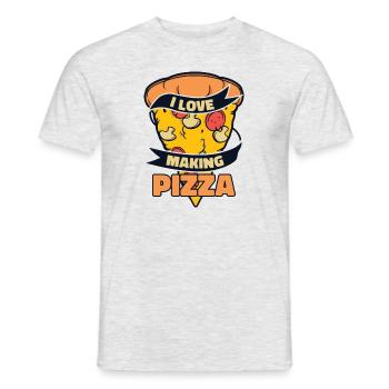 I love Making Pizza Pizzaofen Pizza Pizzablech - Männer T-Shirt - Grau meliert - Vorne - AI Model Male 178 dark (178cm)