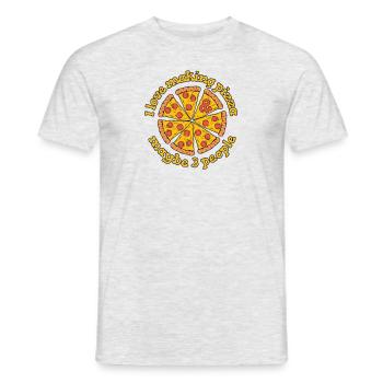 I Love Making Pizza And Maybe 3 People Pizza Oven - Men's T-Shirt - heather grey - Front - AI Model Male 178 dark (178cm)