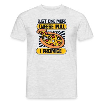 Just One More Cheese Pull I Promise Pizza Tray - Men's T-Shirt - heather grey - Front - AI Model Male 178 dark (178cm)