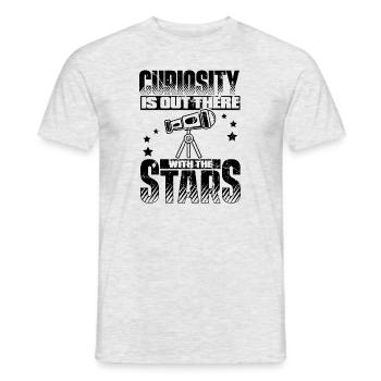 Curiosity Is Out There With The Stars Cosmologist - Men's T-Shirt - heather grey - Front - AI Model Male 178 dark (178cm)