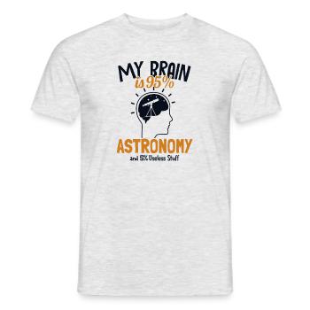 My Brain is 95% Astronomy Sternenhimmel Kosmologe - Männer T-Shirt - Grau meliert - Vorne - AI Model Male 178 dark (178cm)
