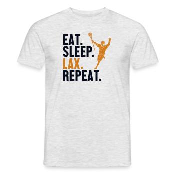 Eat Sleep Lax Repeat Intercrosse Lax Spieler - Männer T-Shirt - Grau meliert - Vorne - AI Model Male 178 dark (178cm)