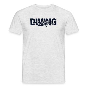 Diving Taucherbrille Tauchermaske Taucherflossen - Männer T-Shirt - Grau meliert - Vorne - AI Model Male 178 dark (178cm)