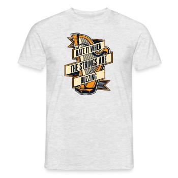 Hate It When The Strings Are Buzzing Harp - Men's T-Shirt - heather grey - Front - AI Model Male 178 dark (178cm)