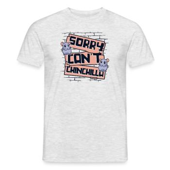 Désolé ne peut pas Chinchilla Longtail Longhair - T-shirt homme - gris chiné - Devant - AI Model Male 178 dark (178cm)