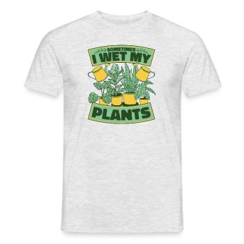 Parfois, je mouille mes plantes horticole Jardin de jardins familiaux - T-shirt homme - gris chiné - Devant - AI Model Male 178 dark (178cm)