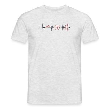 Triathlon Heartbeat Triathlonrad Triathlet Profi - Männer T-Shirt - Grau meliert - Vorne - AI Model Male 178 dark (178cm)