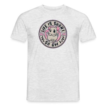 Life Is Short So Am I Shorttail Longtail - Men's T-Shirt - heather grey - Front - AI Model Male 178 dark (178cm)