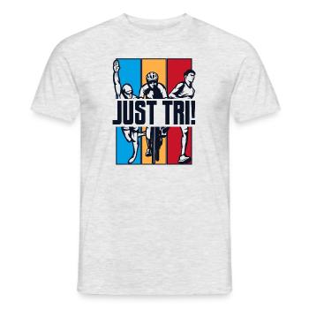 Just TRI Triathlon Bike Triathlete Training Pro - Men's T-Shirt - heather grey - Front - AI Model Male 178 dark (178cm)