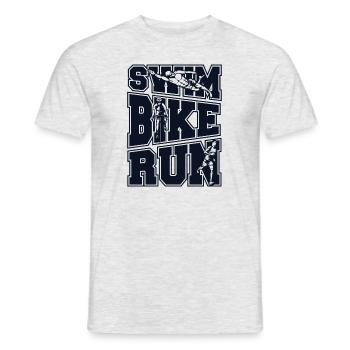 Swim Bike Run Triathlon Bike Triathlete Training - Men's T-Shirt - heather grey - Front - AI Model Male 178 dark (178cm)