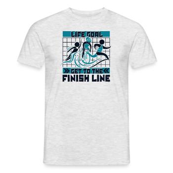 Life Goal Get To The Finish Line Training Profi - Männer T-Shirt - Grau meliert - Vorne - AI Model Male 178 dark (178cm)